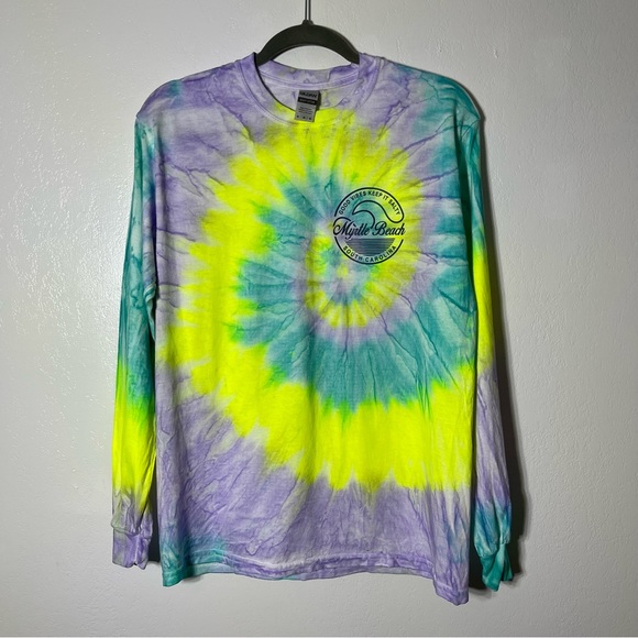 Gildan, Tie Dye Myrtle Beach Long Sleeve Shirt. Size Medium. Like new condition! - Picture 1 of 6